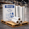 18” x 1000’ 80 Gauge Hand Stretch Film – 4 Rolls/Case – Clear Cast Pallet Wrap